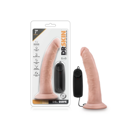 Dr. Skin Dr. Dave Vibrating Dildo with Suction Cup 7in - Vanilla
