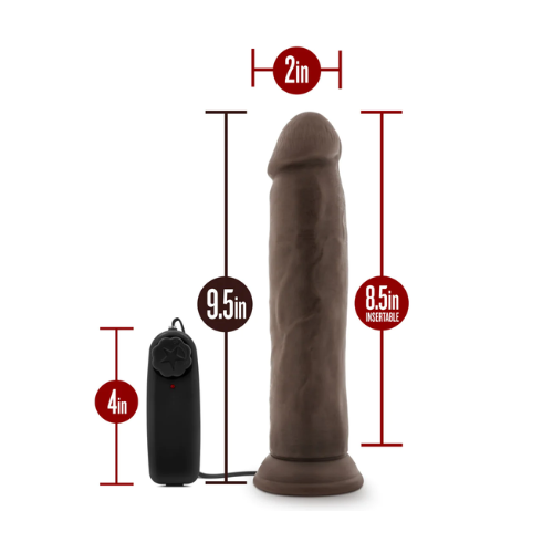 Dr. Skin Dr. Throb Vibrating Dildo with Remote Control 9.5in - Chocolate