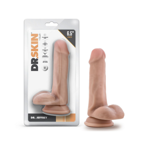 Dr. Skin Dr. Jeffrey Dildo with Balls and Suction Cup 6.5in