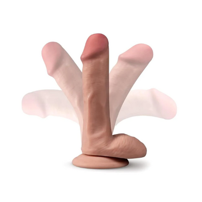 Dr. Skin Plus Posable Dildo with Balls and Suction Cup 6in