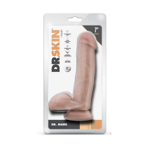 Dr. Skin Mr. Mark Dildo with Balls and Suction Cup 7in