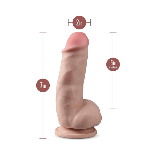 Dr. Skin Plus Girthy Posable Dildo with Balls and Suction Cup 7in