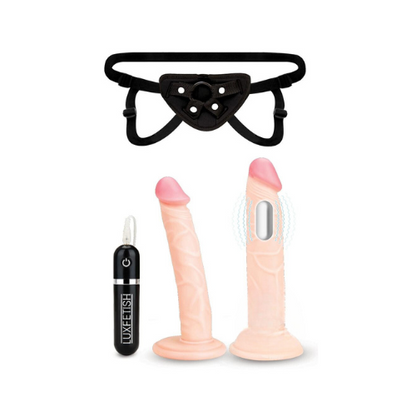 Lux Fetish Strap On Pegging Set with Remote Control (3 piece set)