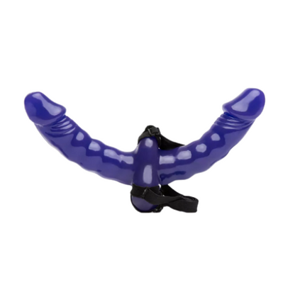 Fetish Fantasy Series Double Delight Strap-On Double Sided Dildo And Harness 6in - Purple