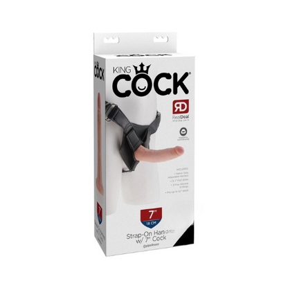 King Cock Strap on Harness with Dildo 7in - Vanilla