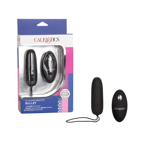Silicone Bullet with Remote Control - Black