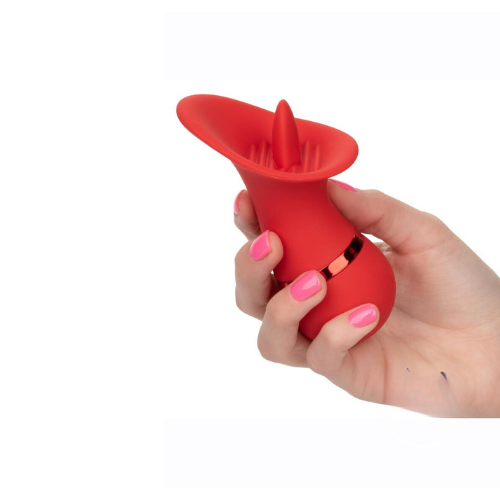French Kiss Seducer Rechargeable Silicone Clitoral Stimulator - Red