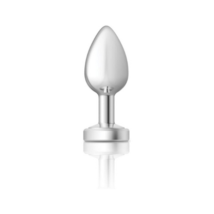 Cheeky Charms-Silver Metal Butt Plug- Light Up-Medium